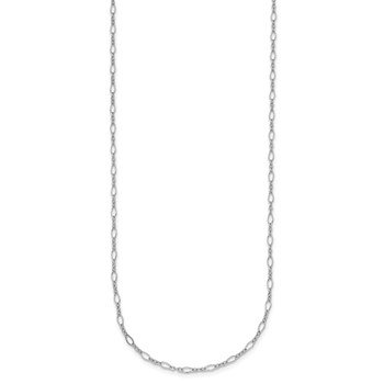 Herco 18K White Gold Rhodium-plated Polished and Diamond-cut 2.4mm Solid Mixed Oval Link 18 Inch Chain — alternate view