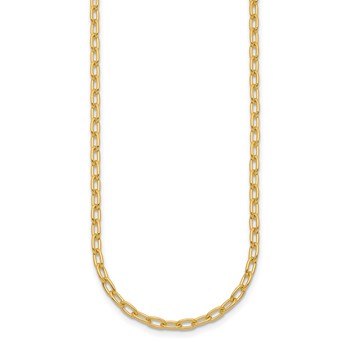 Herco 18K Polished 2.9mm Solid Oval Link Cable 22 Inch Chain