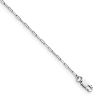 Herco 18K White Gold Rhodium-plated Polished 1.4mm Solid Oval Link 18 Inch Chain