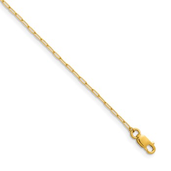 Herco 18K Polished 2.5mm Solid Paperclip Link 7 Inch Chain Bracelet