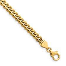 Image of Herco 18K Polished 5.5mm Solid Curb 8 Inch Chain Bracelet