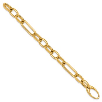 Herco 18K Polished and Brushed Fancy Oval Link Bracelet — alternate view