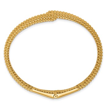 Herco 18K Polished and Beaded Bypass Hinged Bangle — alternate view