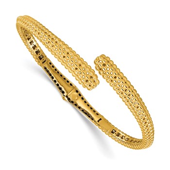 Herco 18K Polished and Beaded Bypass Hinged Bangle