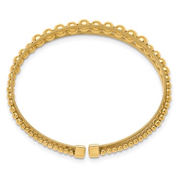 Herco 18K Polished Beaded and Textured 3-Row Cuff Bangle — alternate view