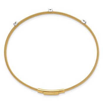 Herco 18K Two-tone Polished and Textured Diamond Bracelet — alternate view