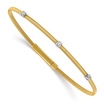 Herco 18K Two-tone Polished and Textured Diamond Bracelet