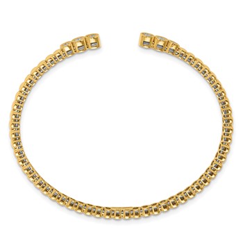 Herco 18K Polished Beaded and Textured Diamond Cuff Bangle — alternate view