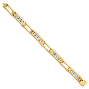 Herco 18K with White Rhodium Polished and Satin Moveable Diamond Bezel Fancy Bracelet — alternate view