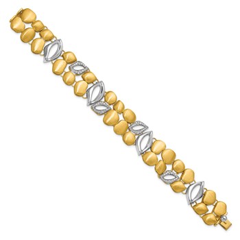 Herco 18k Two-tone Polished and Satin Fancy Diamond Bracelet — alternate view