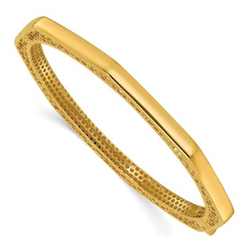 Herco 18K Polished Fancy 4.5mm Octagonal Hinged Bangle