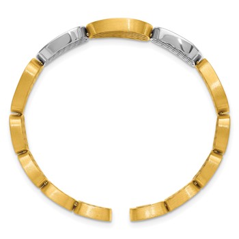 Herco 18K with White Rhodium Polished and Brushed Pebble Cuff Bangle — alternate view