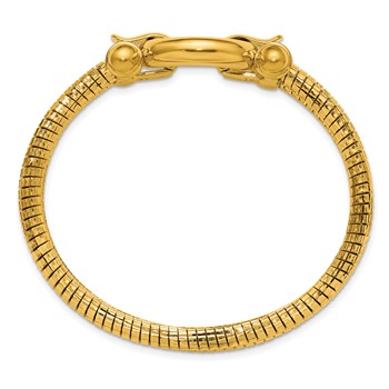 Herco 18K Polished and Diamond-cut Fancy Circle Link Bangle — alternate view