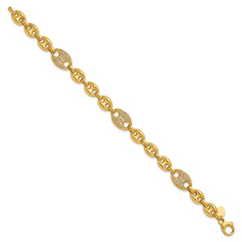 Herco 18K Polished Diamond Puffed Mariner Link 7.5 Inch Bracelet — alternate view