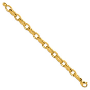 Herco 18K Polished and Brushed 10.0mm Navette Link 8 Inch Bracelet — alternate view