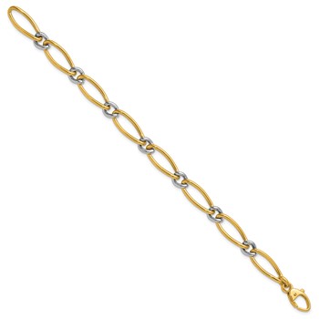 Herco 18K Two-tone Polished 8.0mm Fancy Link 7.5 Inch Bracelet — alternate view
