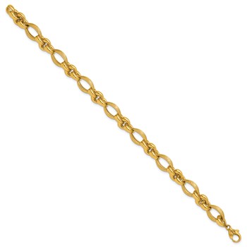 Herco 18K Polished and Brushed Fancy Navette Link 8 Inch Bracelet — alternate view