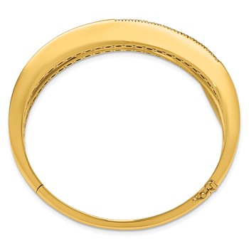 Herco 18K Polished Fancy Wavy Diamond Hinged Bangle — alternate view