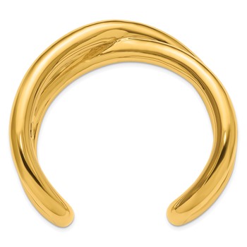Herco 18K Polished Criss Cross Round Tube Cuff Bracelet — alternate view