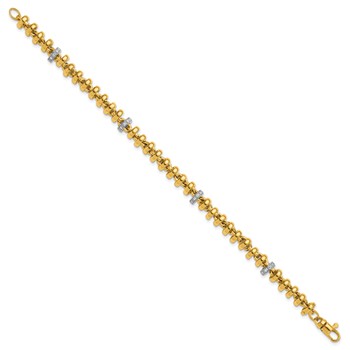 Herco 18K Two-tone Polished Diamond Fancy Link 7.5 Inch Bracelet — alternate view