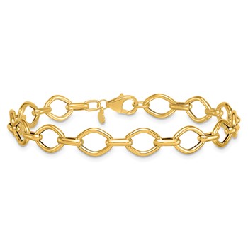 Herco 18k Polished Geometric & Oval Link 7.75 Inch Bracelet — alternate view