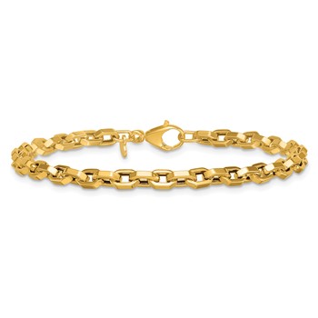 Herco 18k Polished Hexagon Oval Link 7.5 Inch Bracelet — alternate view