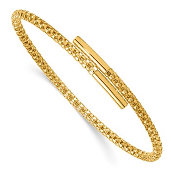 Herco 18K Polished Popcorn Mesh with Bar Flexible Bangle Bracelet — alternate view