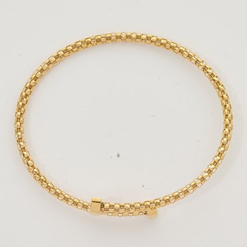 Herco 18K Polished Popcorn Mesh Flexible Bangle Bracelet — alternate view