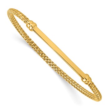 Herco 18K Polished Popcorn Mesh with Bar Stretch Bracelet