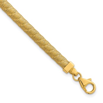 Herco 18K Polished and Textured Link 7.25 Inch Bracelet