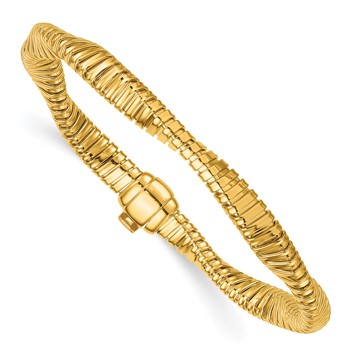 Herco 18K Polished Twisted Link 7.5 Inch Omega Bracelet