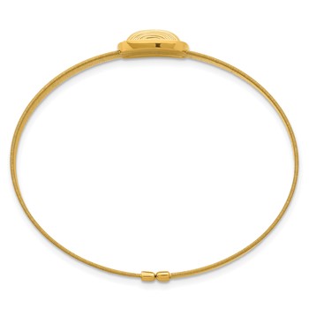 Herco 18K Textured Diamond Bordered Square Flexible Cuff Bangle — alternate view