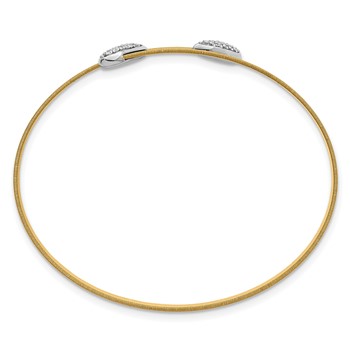 Herco 18K Two-tone Diamond Textured Omega Bangle — alternate view