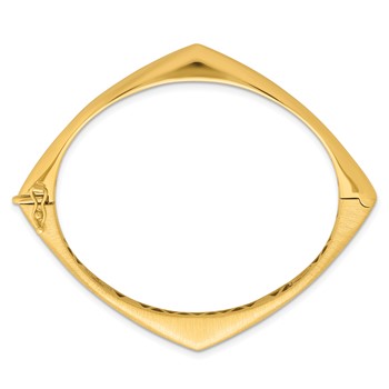 Herco 18K Polished and Brushed Angled Hinged with Safety Clasp Bangle — alternate view