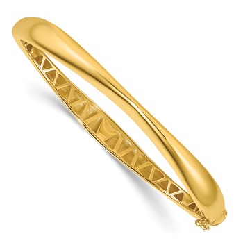 Herco 18K Polished Fancy Hinged with Safety Clasp Bangle