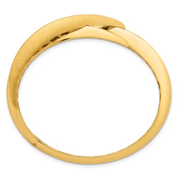 Herco 18K Polished and Brushed Fancy Bypass Hinged Cuff Bangle — alternate view