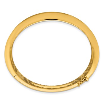 Herco 18K Polished and Brushed Fancy Wave Hinged with Safety Clasp Bangle — alternate view