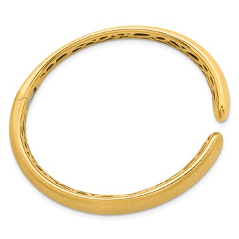 Herco 18K Polished and Brushed Graduated Hinged Cuff Bangle — alternate view