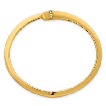 Herco 18K Polished CZ Bypass Hinged Bangle — alternate view