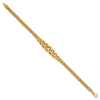 Herco 18k Polished Graduated Curb Link 7.5 Inch Bracelet — alternate view