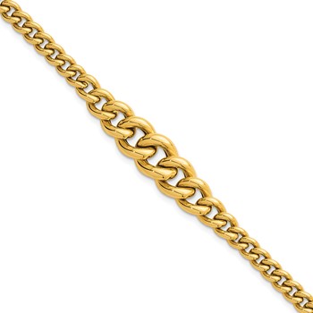 Herco 18k Polished Graduated Curb Link 7.5 Inch Bracelet