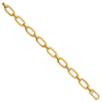 Herco 18K Polished 10mm Oval Link 8 Inch Bracelet — alternate view
