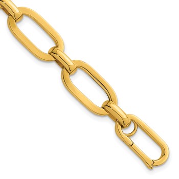Herco 18K Polished 10mm Oval Link 8 Inch Bracelet