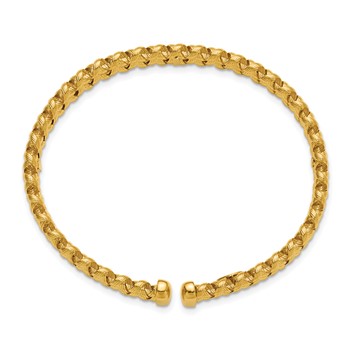 Herco 18K Polished Textured Double Twist Flexible Cuff Bracelet — alternate view