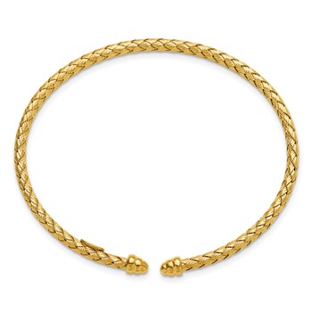 Herco 18K Polished 2.7mm Braided Weave Flexible Cuff Bracelet — alternate view