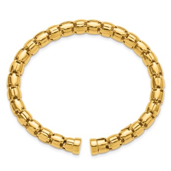 Herco 18k Polished 6mm Rounded Link Flexible Cuff Bracelet — alternate view