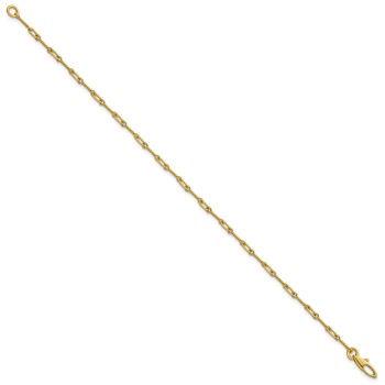 Herco 18K Polished Solid Twisted Bar Link 7.5 Inch Chain Bracelet — alternate view