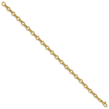 Herco 18K Polished Solid Fancy Link 7.5 Inch Chain Bracelet — alternate view