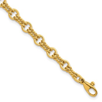 Herco 18K Polished Solid Fancy Link 7.5 Inch Chain Bracelet