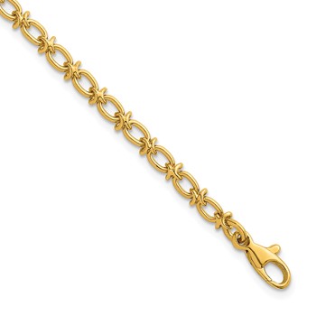 Herco 18K Polished Solid Fancy Link 7.5 Inch Chain Bracelet